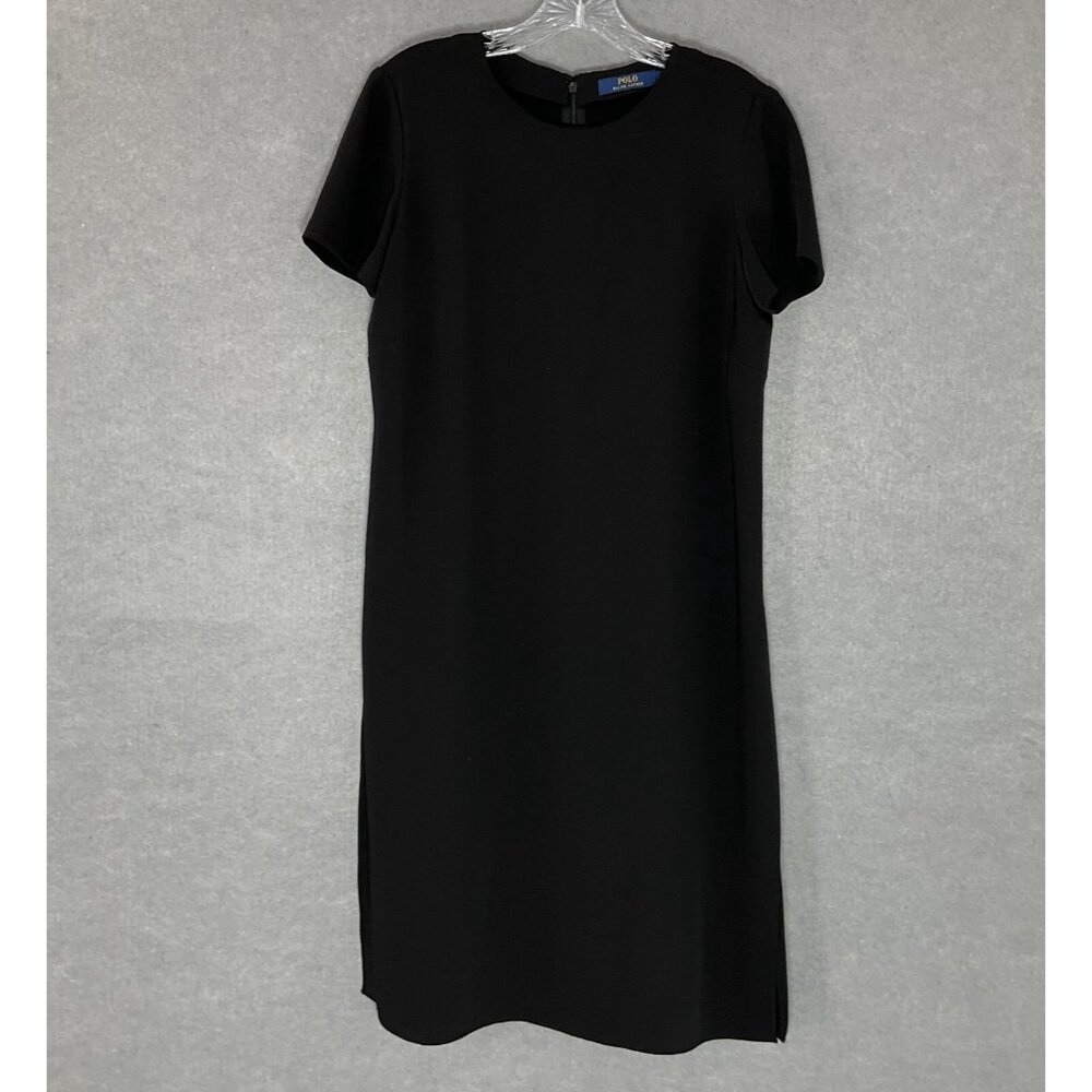 Polo Ralph Lauren Dress Women Sz 4 Black Slit Side Event Resortwear Travel